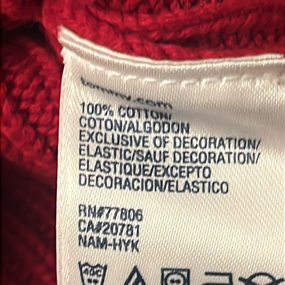 Vintage Tommy Hilfiger navy & red knitted chunky cardigan size 3-6 months - Picture 5 of 5